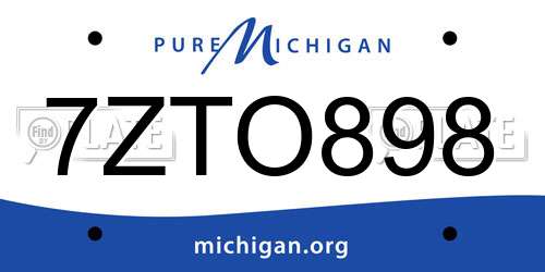 7ZTO898 Michigan License Plate