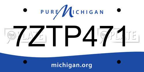 7ZTP471 Michigan License Plate