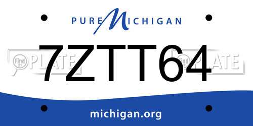 7ZTT64 Michigan License Plate