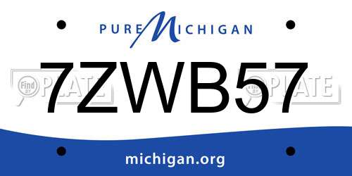 7ZWB57 Michigan License Plate