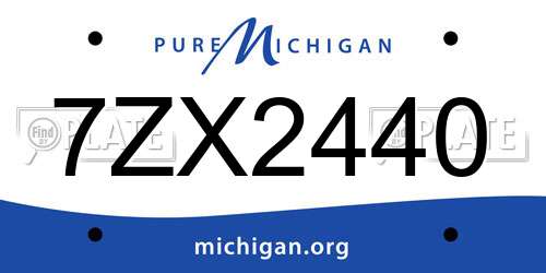 7ZX2440 Michigan License Plate