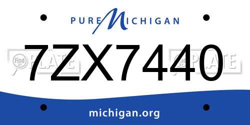 7ZX7440 Michigan License Plate