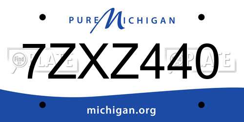 7ZXZ440 Michigan License Plate