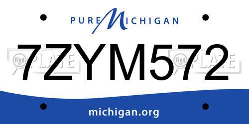 7ZYM572 Michigan License Plate