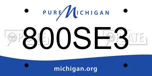 800SE3 Michigan License Plate
