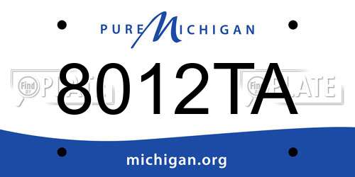 8012TA Michigan License Plate