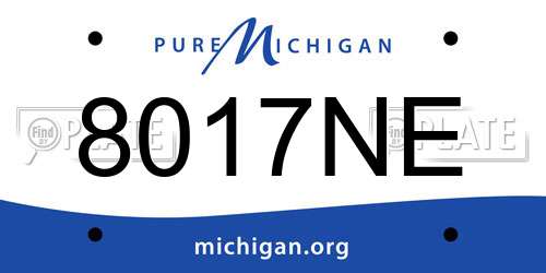 8017NE Michigan License Plate