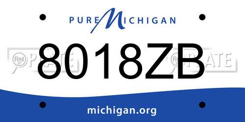 8018ZB Michigan License Plate