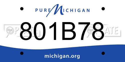 801B78 Michigan License Plate
