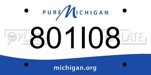 801I08 Michigan License Plate