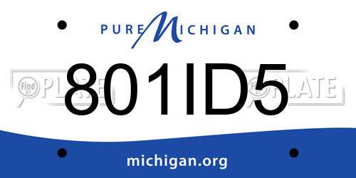 801ID5 Michigan License Plate