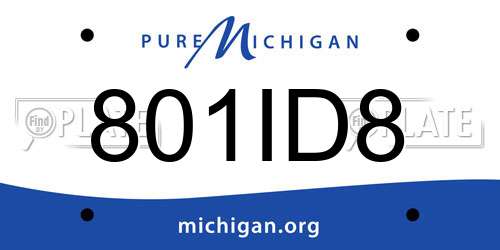 801ID8 Michigan License Plate