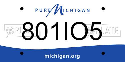 801IO5 Michigan License Plate