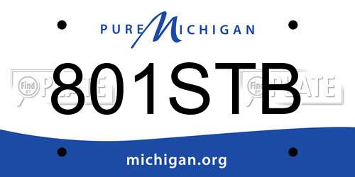 801STB Michigan License Plate