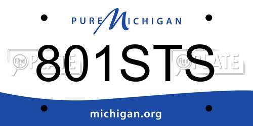 801STS Michigan License Plate