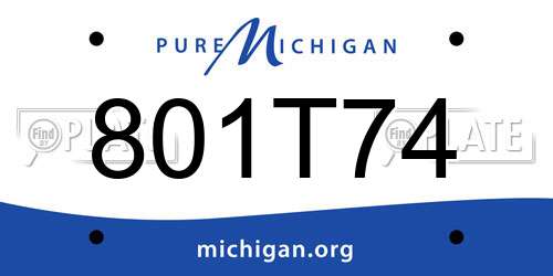 801T74 Michigan License Plate