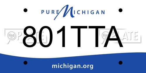 801TTA Michigan License Plate