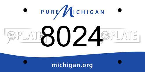 8024 Michigan License Plate