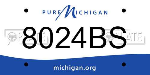 8024BS Michigan License Plate