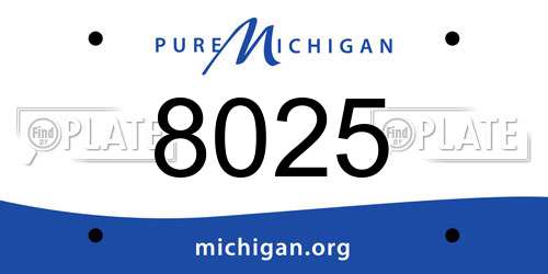 8025 Michigan License Plate
