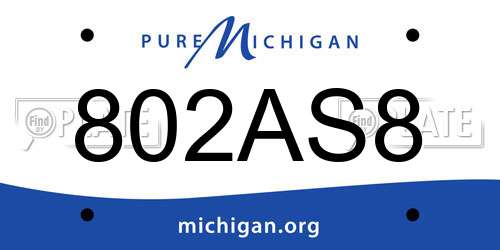 802AS8 Michigan License Plate