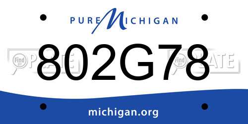 802G78 Michigan License Plate