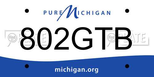 802GTB Michigan License Plate
