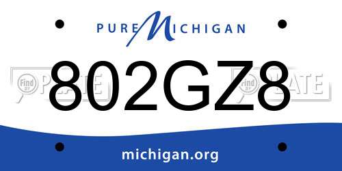 802GZ8 Michigan License Plate