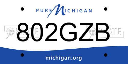 802GZB Michigan License Plate