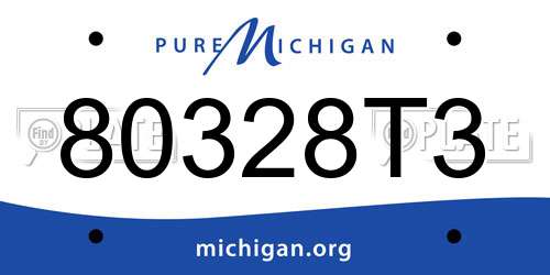 80328T3 Michigan License Plate