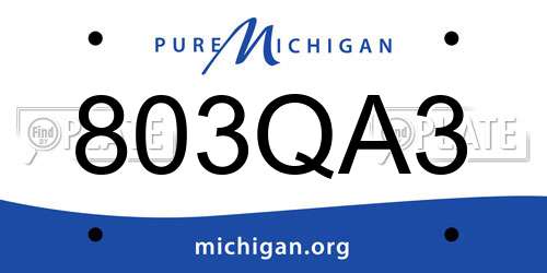 803QA3 Michigan License Plate