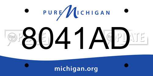 8041AD Michigan License Plate