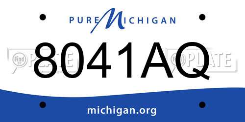 8041AQ Michigan License Plate