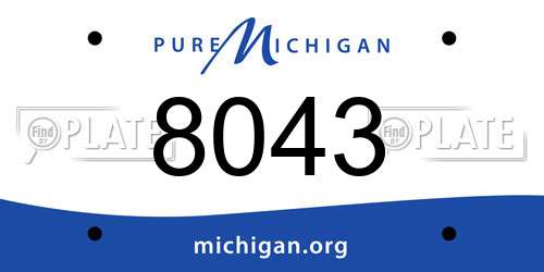8043 Michigan License Plate