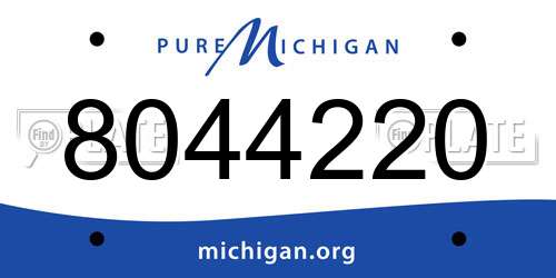 8044220 Michigan License Plate
