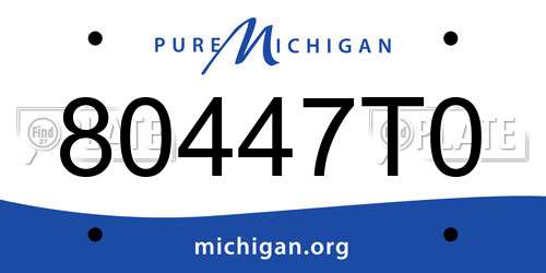 80447T0 Michigan License Plate