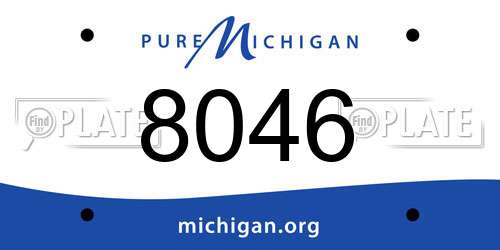8046 Michigan License Plate