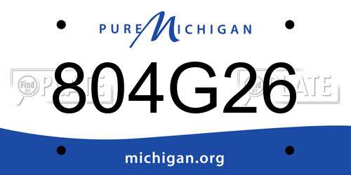 804G26 Michigan License Plate