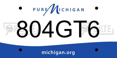 804GT6 Michigan License Plate