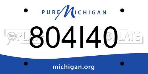804I40 Michigan License Plate
