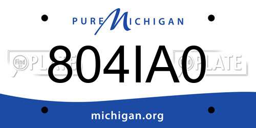 804IA0 Michigan License Plate