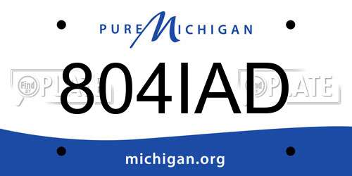 804IAD Michigan License Plate