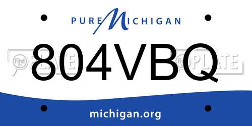 804VBQ Michigan License Plate