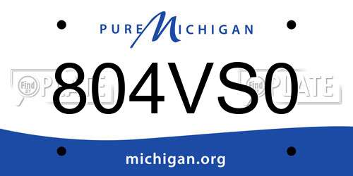 804VS0 Michigan License Plate