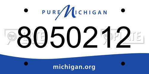 8050212 Michigan License Plate
