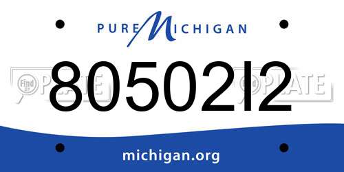 80502I2 Michigan License Plate
