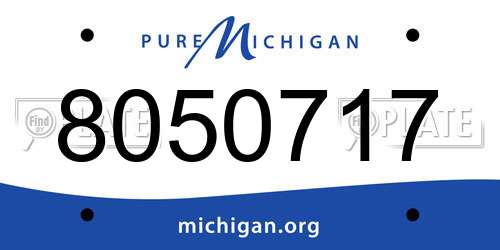 8050717 Michigan License Plate