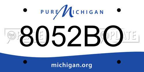 8052BO Michigan License Plate