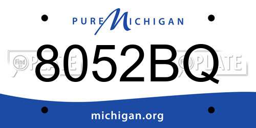 8052BQ Michigan License Plate