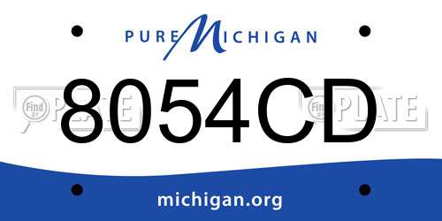 8054CD Michigan License Plate